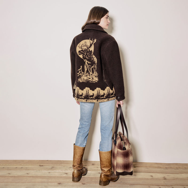 Mackinaw wool zipper tote bag par Filson | Brown tan ombr (Brown)