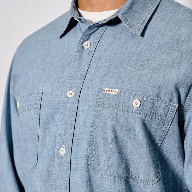 Chambray cpo shirt by Filson | Light indigo chambra (Blue)