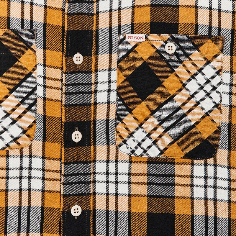 The rangeland flannel shirt by Filson | Yellow / faded black (Orange)