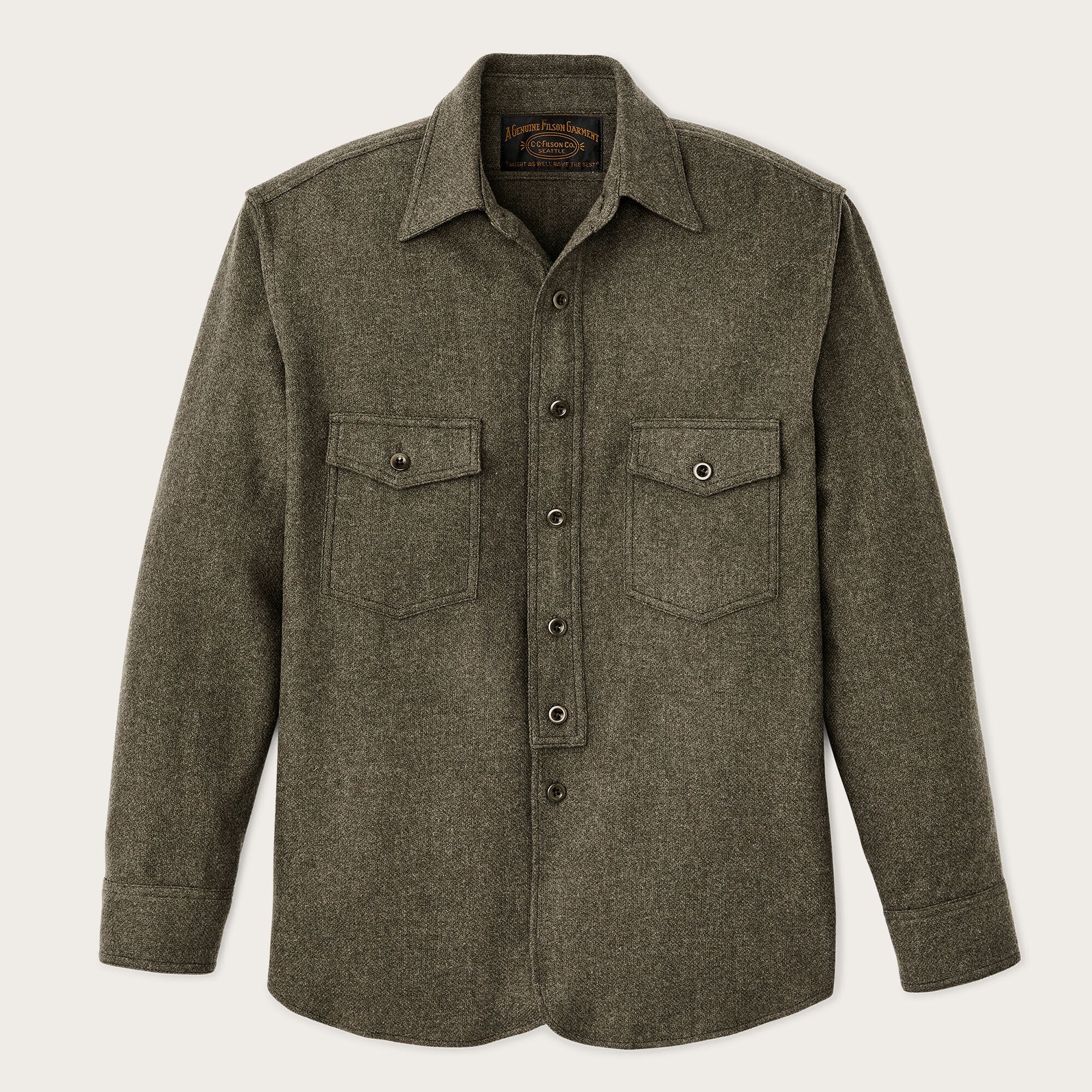 Rare 00s Archive Wool × Silk Switch Top 1922 archive wool shirt by Filson | Dark olive (Green)