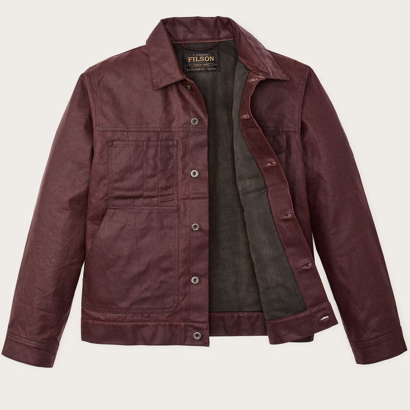Tin cloth short lined cruiser jacket by Filson | Fired brick (Red)