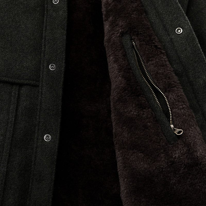 Lined mackinaw wool cape coat by Filson | Peat black (Grey)