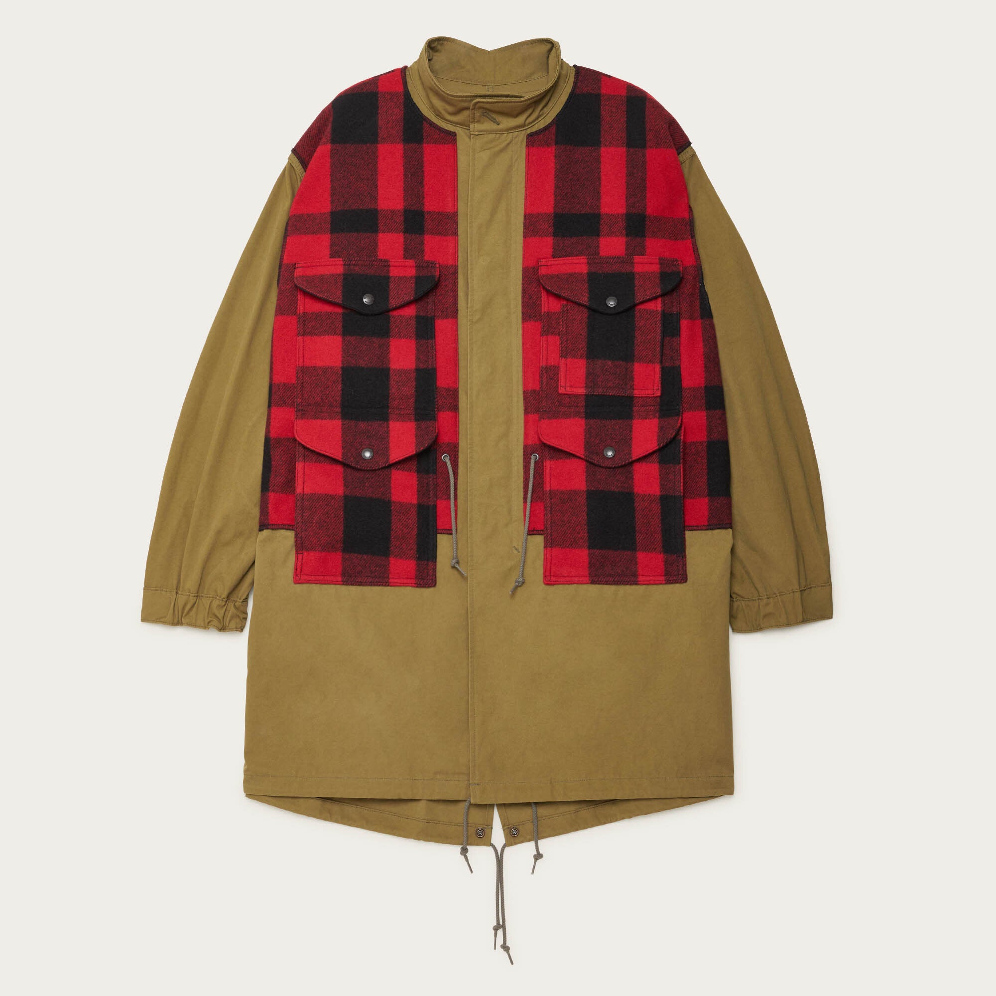 ジャケット・アウター Junya Watanabe Check Duffle Coat Junya Watanabe MAN: Wool Check Padded Jacket (Brown) | Dover