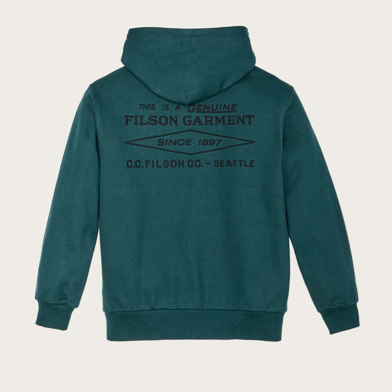 Prospector embroidered hoodie par Filson | Ponderosa pine diamo (Green)