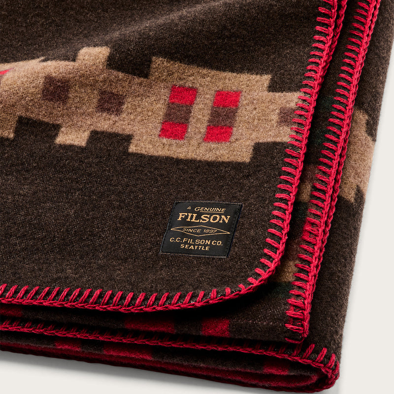 Couverture en laine mélangée par Filson | Brown / port multi (Multicolor)