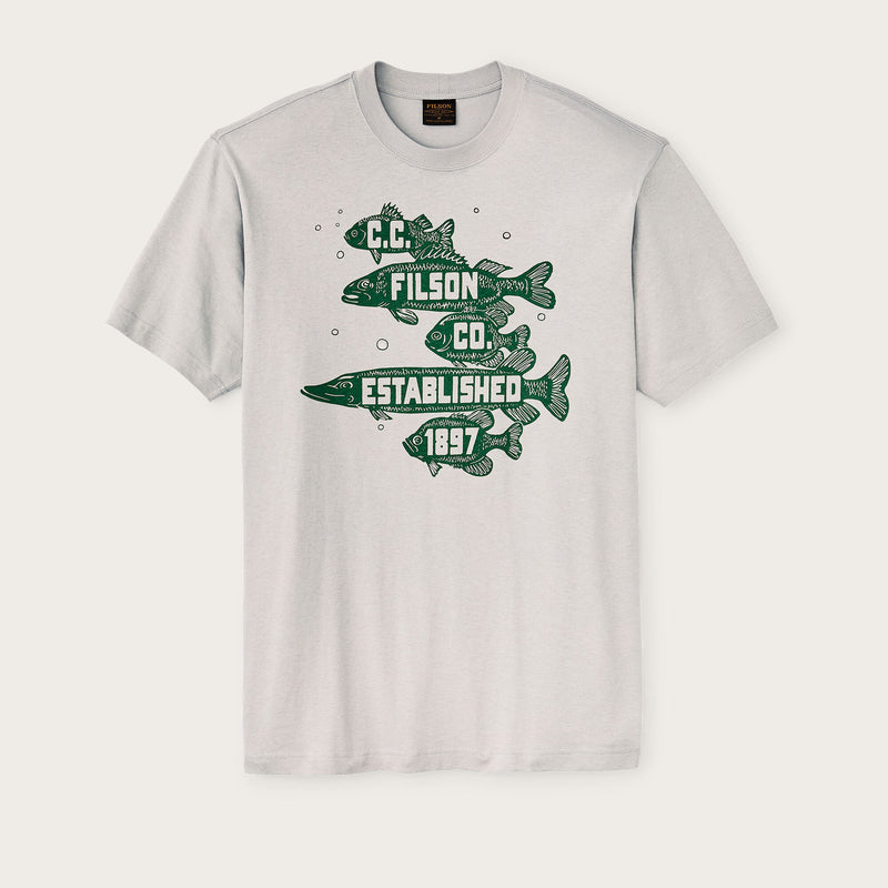 Frontier graphic t-shirt by Filson | Fog / fish stack (Grey)