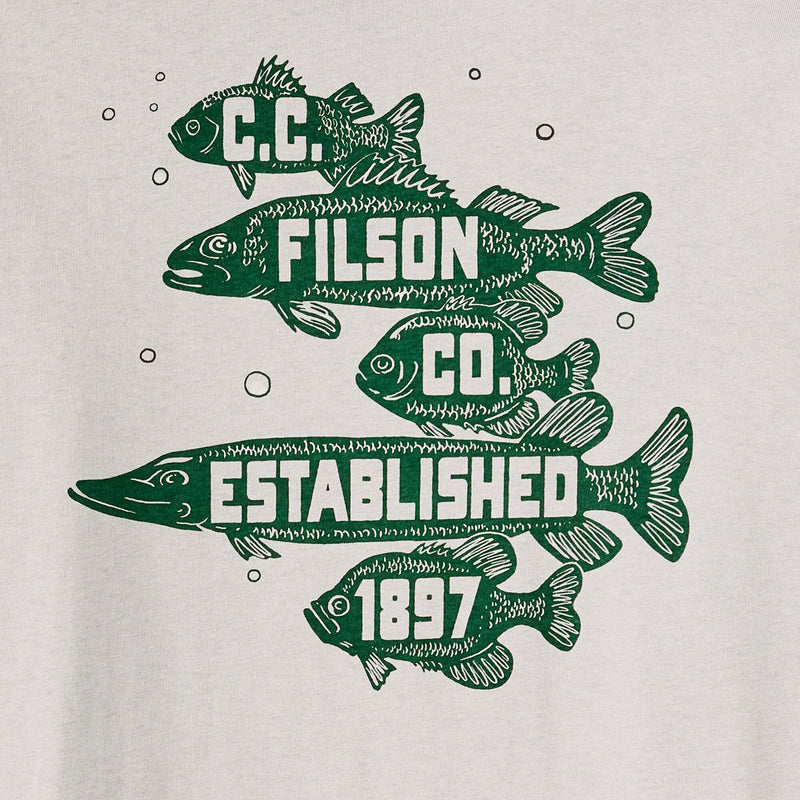 Frontier graphic t-shirt by Filson | Fog / fish stack (Grey)