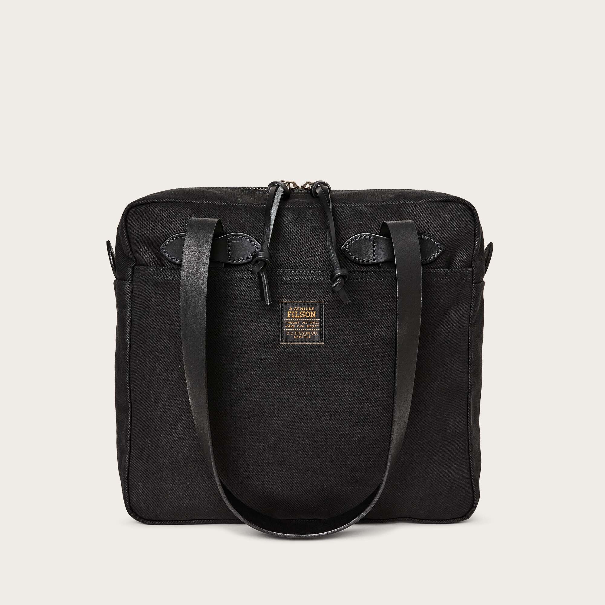 FILSON 黒タグ Tote Bag with Zipper USA Rugged twill small zipper tote bag by Filson | Black (Black)