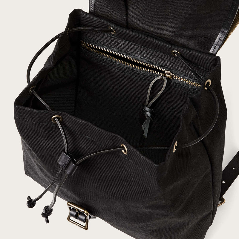 Rugged twill drawstring backpack by Filson | Black (Black)