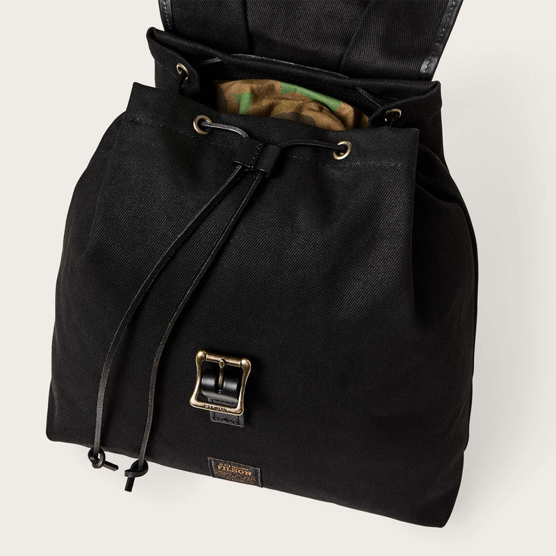 Rugged twill drawstring backpack by Filson | Black (Black)
