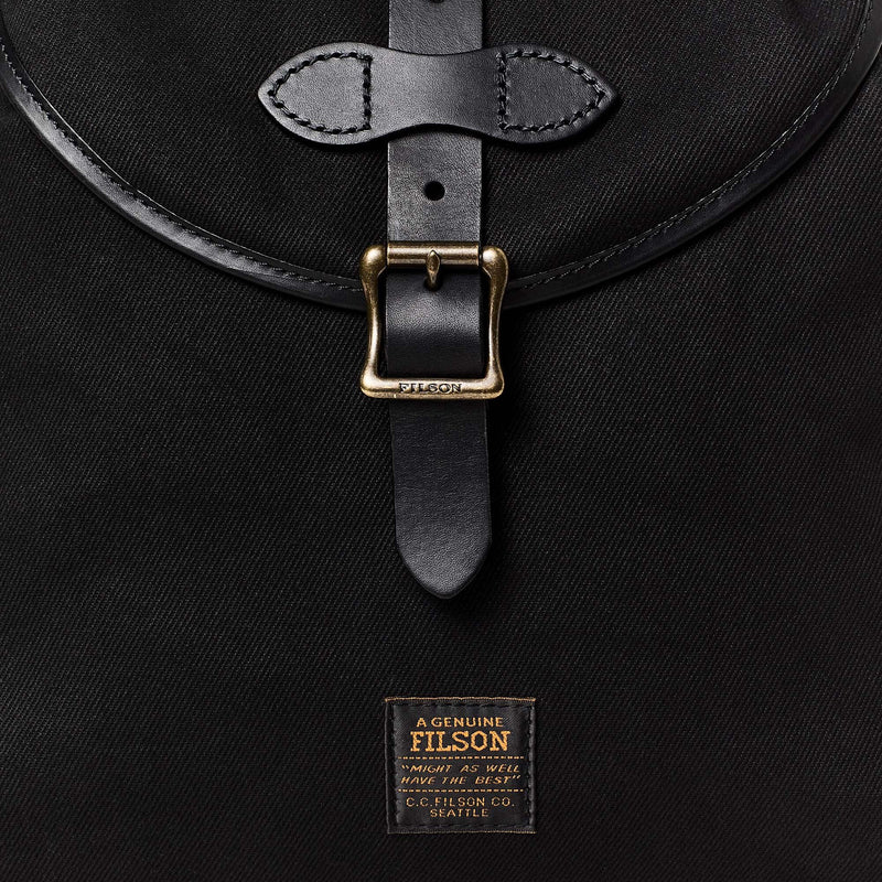 Rugged twill drawstring backpack by Filson | Black (Black)