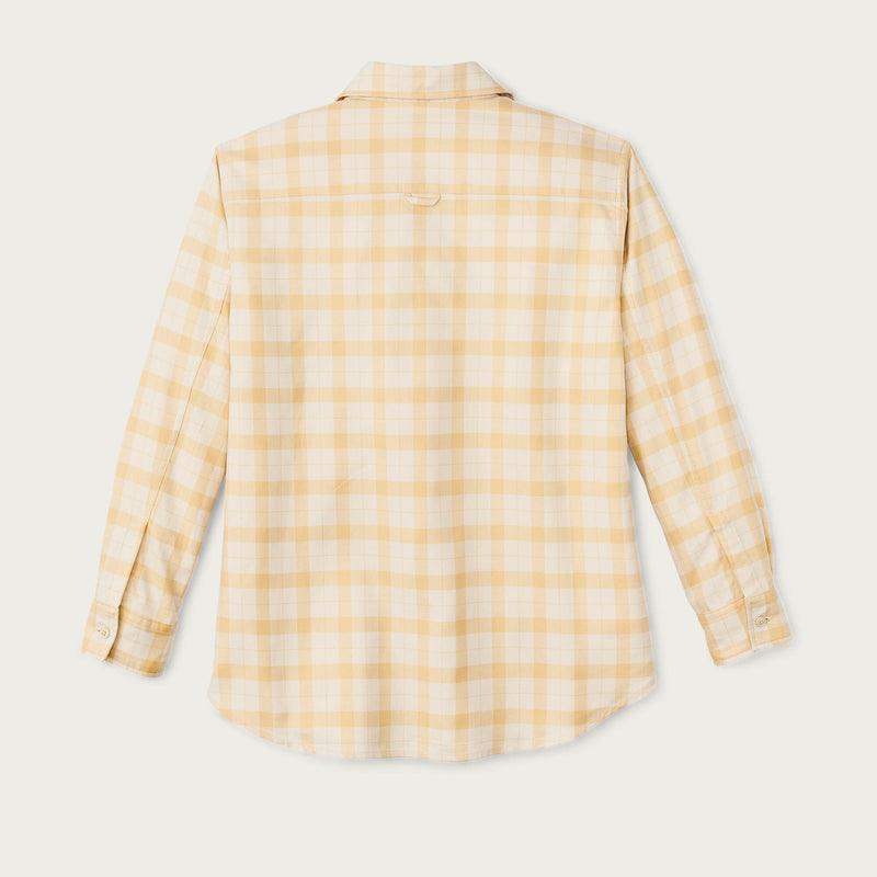 Women's light weight alaskan guide shirt by Filson | Ivory/ straw plaid (Yellow)