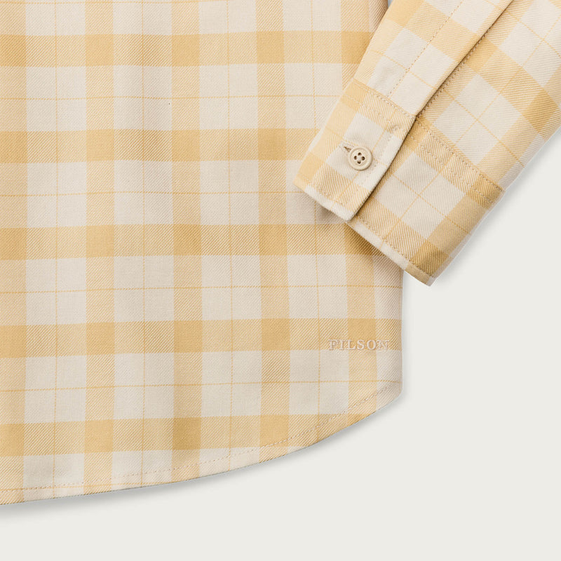 Women's light weight alaskan guide shirt by Filson | Ivory/ straw plaid (Yellow)