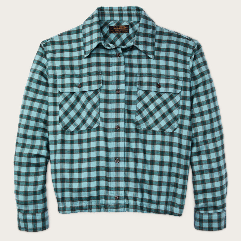 Women’s gathered hem shirt by Filson | Blue / navy plaid (Blue)