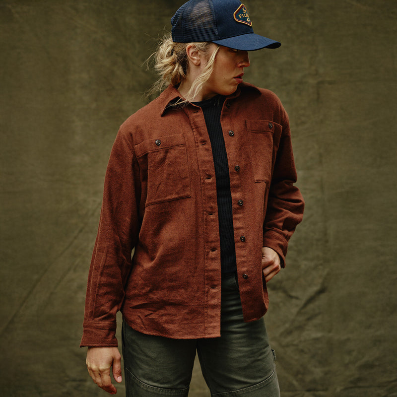 Chemise femme rangeland en flanelle par Filson | Chestnut heather (Brown)