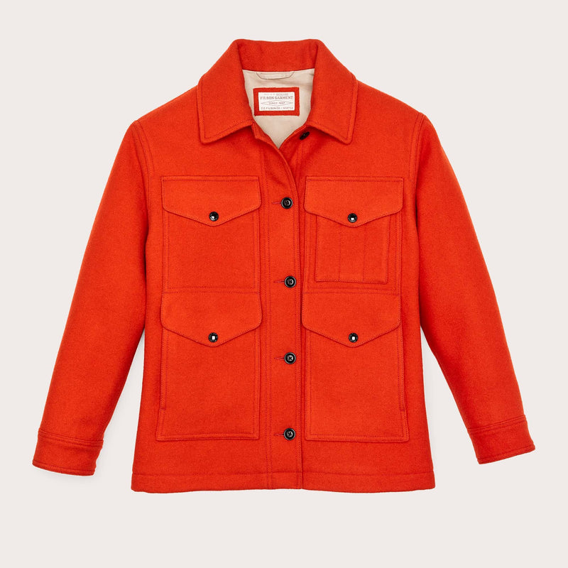 Women's mackinaw wool cruiser jacket par Filson | Flame (Orange)