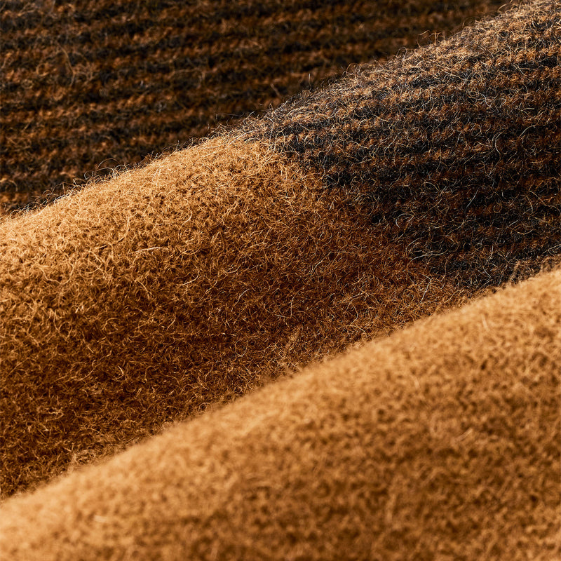 Women's wool long cruiser coat by Filson | Whiskey / black stri (Brown)