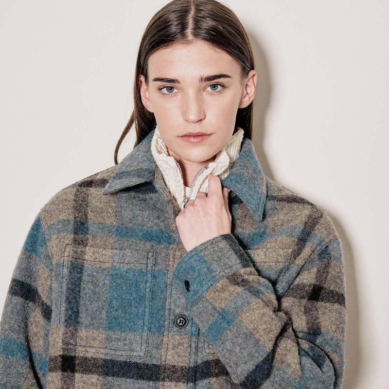 Women's wool overshirt par Filson | Ballard plaid (Blue)