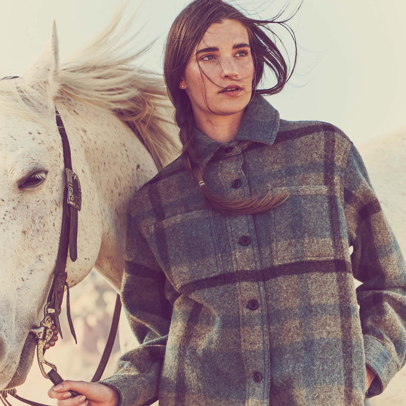 Women's wool overshirt par Filson | Ballard plaid (Blue)