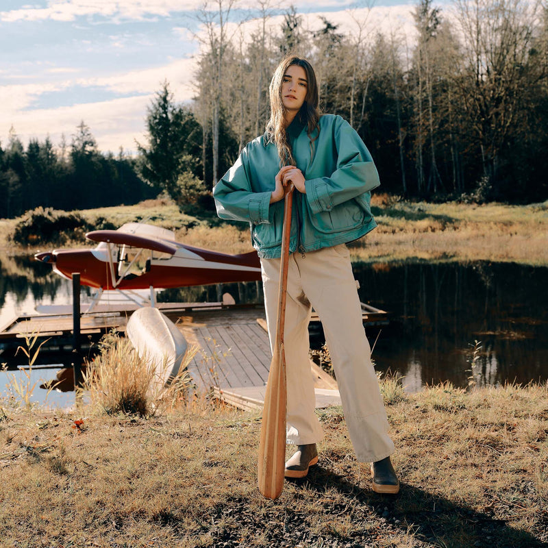 Women's aviator cloth short work jacket par Filson | Deep sea (Blue)