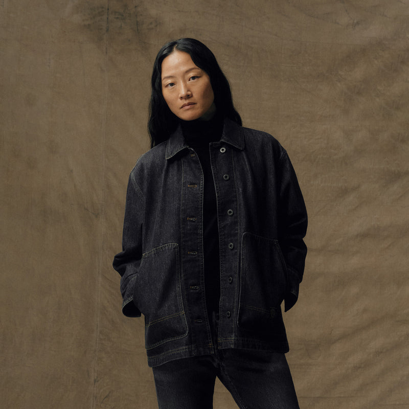 Women’s denim barn coat by Filson | Rinse black (Gray)