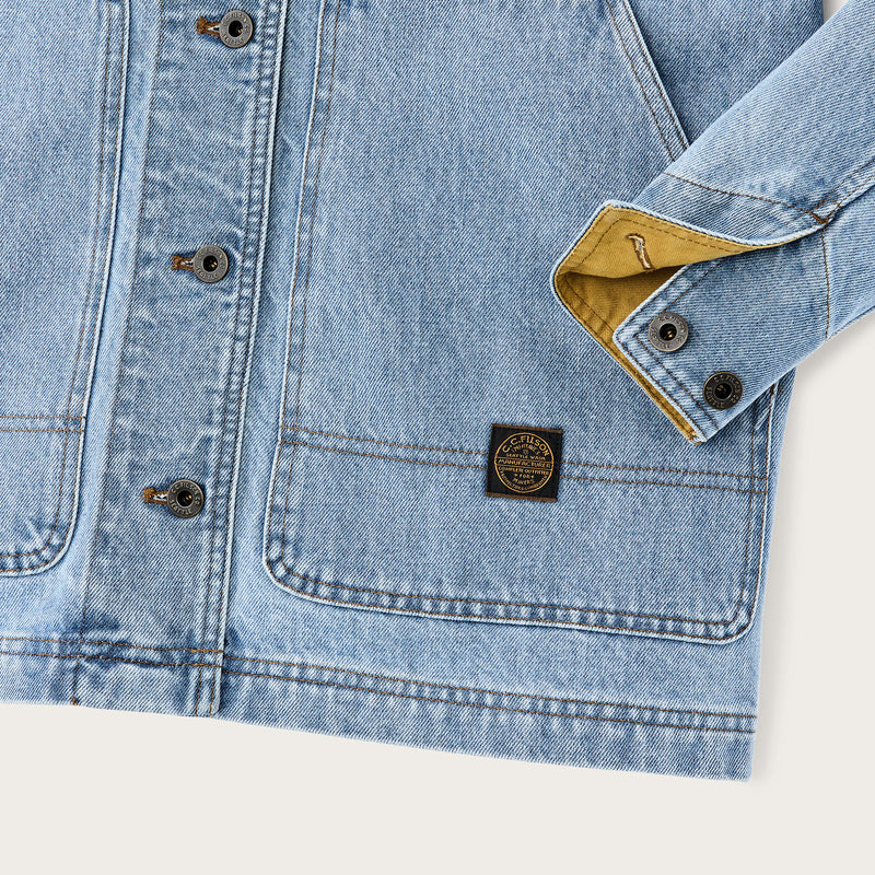 Women’s denim barn coat by Filson | Stone wash indigo (Blue)