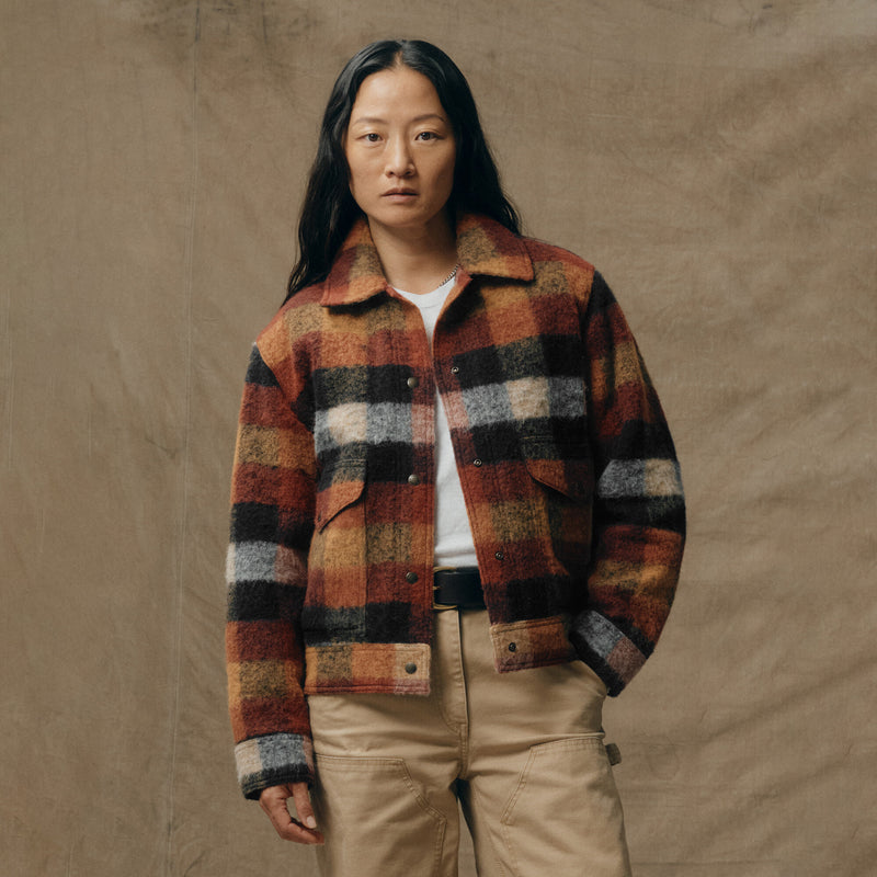 Women’s blanket wool jacket by Filson | Red / orange / black (Multicolor)