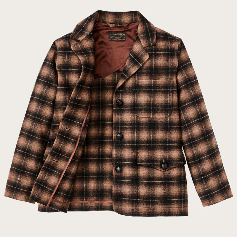 Blazer femme unconstructed en laine par Filson | Bronze brown plaid (Brown)