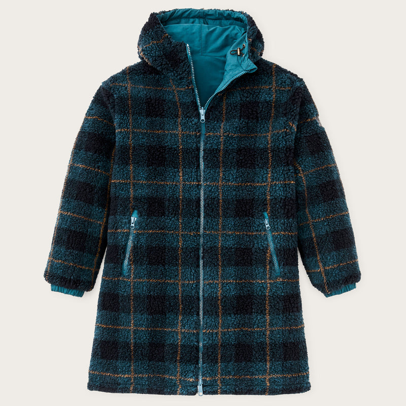 Manteau femme réversible laine polaire par Filson | Dark teal (Blue)