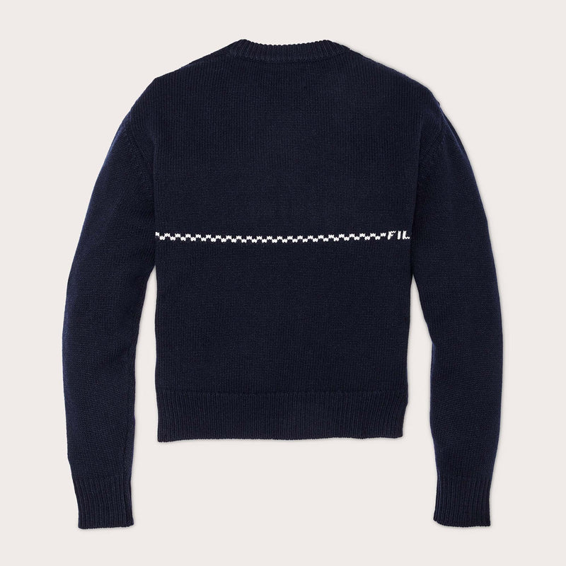 Women's wool crewneck sweater par Filson | Navy horse (Blue)