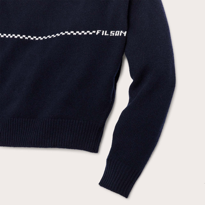 Women's wool crewneck sweater par Filson | Navy horse (Blue)