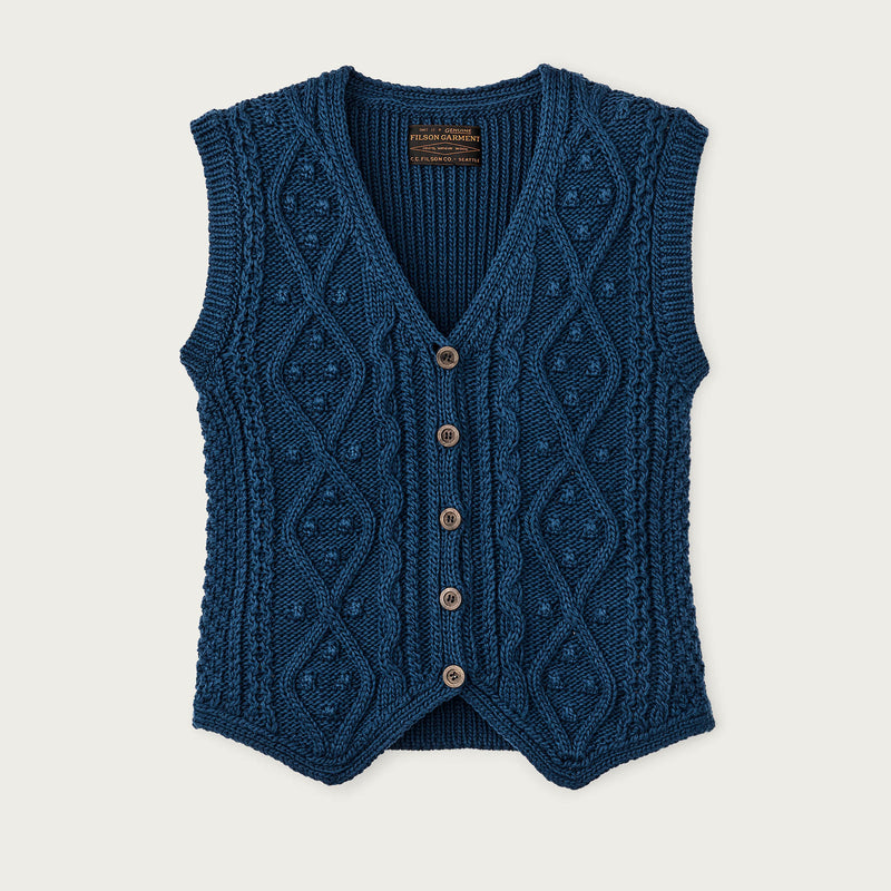 Women's jacquard cotton vest par Filson | Deep blue (Blue)