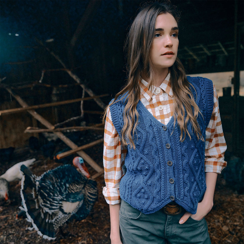 Women's jacquard cotton vest par Filson | Deep blue (Blue)