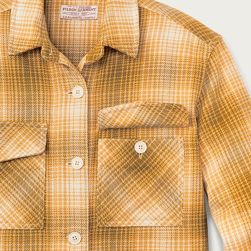 Women’s deer island jac-shirt par Filson | Ochre / cream plaid (Yellow)
