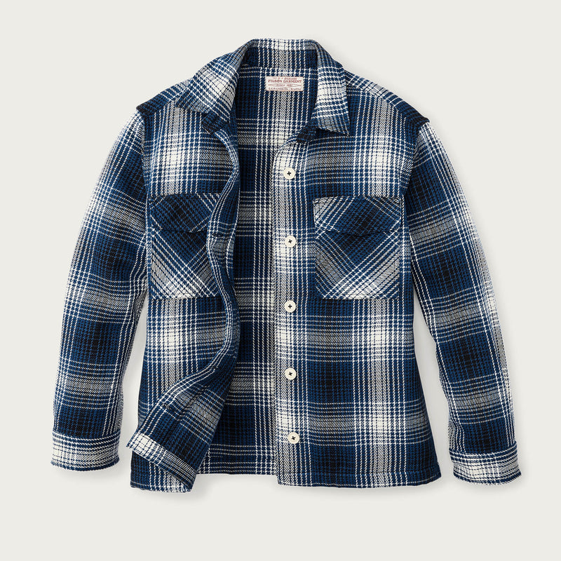 Women’s deer island jac-shirt par Filson | Cobalt/natural shadow plaid (Blue)