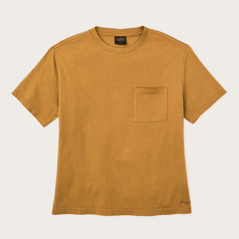 T-shirt femme poche et manches courtes par Filson | Bronze brown (Yellow)