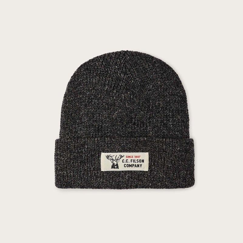 Lined ragg wool beanie by Filson | Charcoal black (Grey)