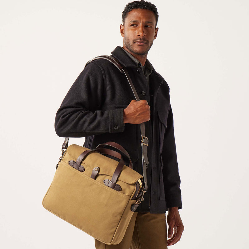 Rugged twill original briefcase by Filson | Tan (Beige)