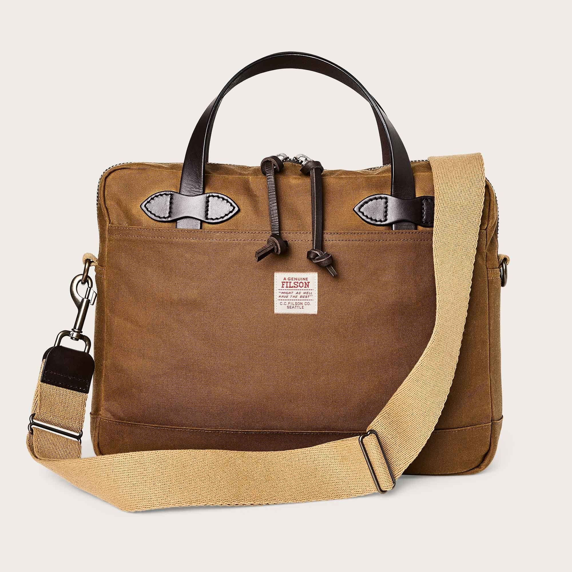 Tin cloth compact briefcase by Filson | Dark tan (Beige)