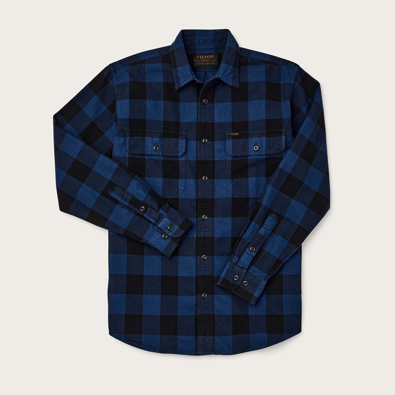 Field flannel shirt by Filson | Cobalt black buffalo (Blue)