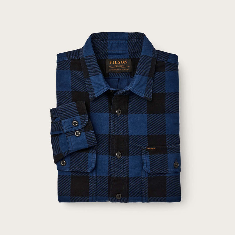 Field flannel shirt by Filson | Cobalt black buffalo (Blue)