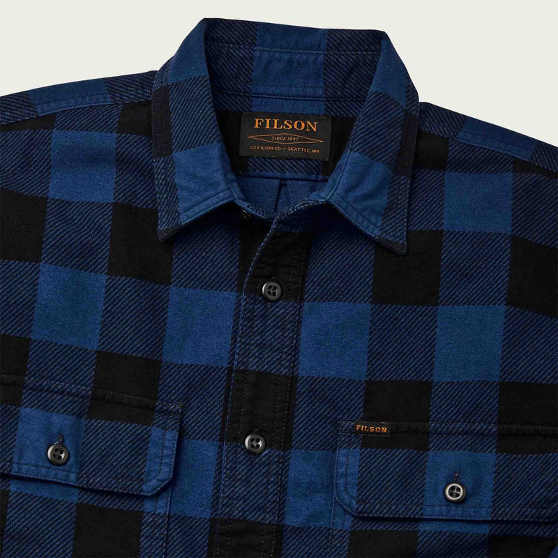 Field flannel shirt by Filson | Cobalt black buffalo (Blue)