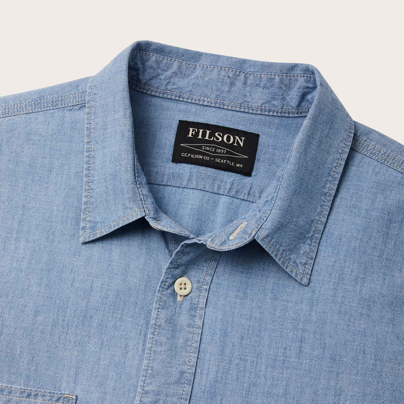 Chambray cpo shirt by Filson | Light indigo chambra (Blue)