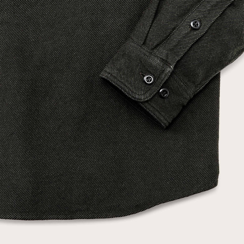 Vintage flannel quarter zip shirt by Filson | Olive / faded black (Green)