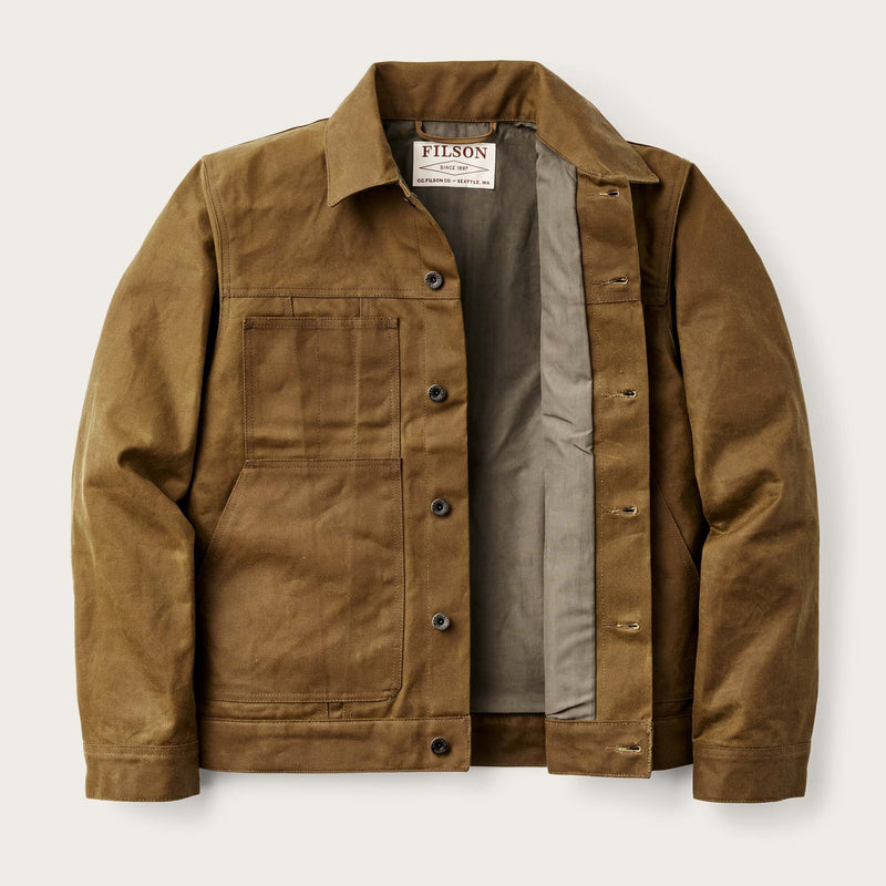 Tin cloth short lined cruiser jacket by Filson | Dark tan (Beige)