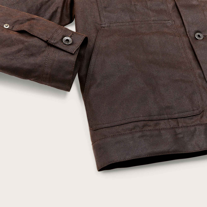 Tin cloth short lined cruiser jacket by Filson | Dark brown (Brown)