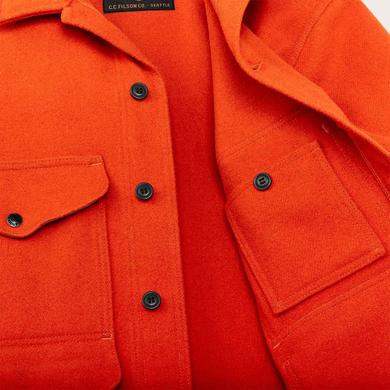 Mackinaw wool cruiser jacket by Filson | Flame (Orange)
