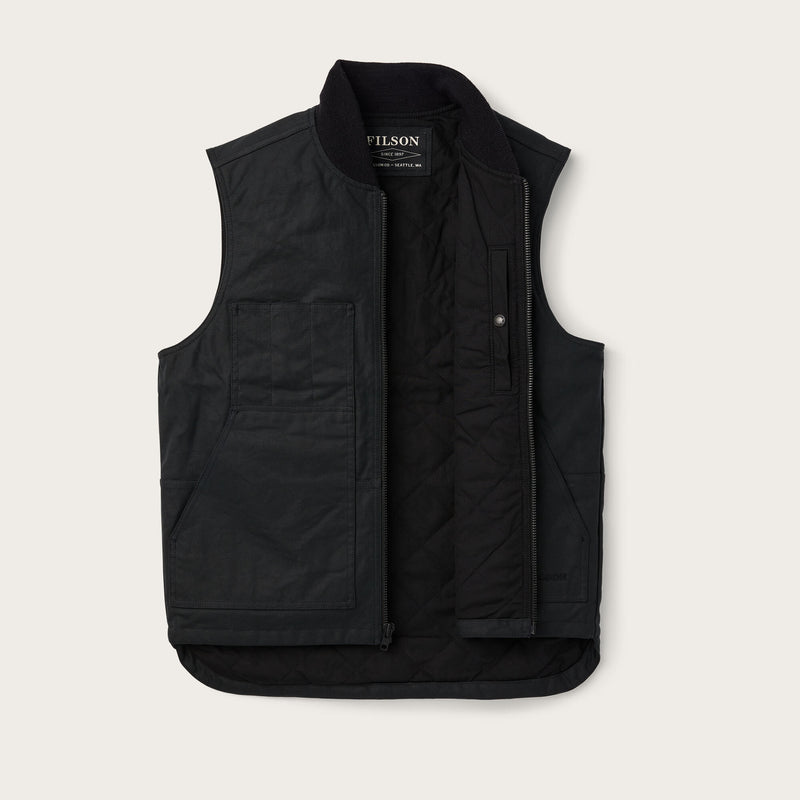 Tin cloth insulated work vest by Filson | Black (Black)