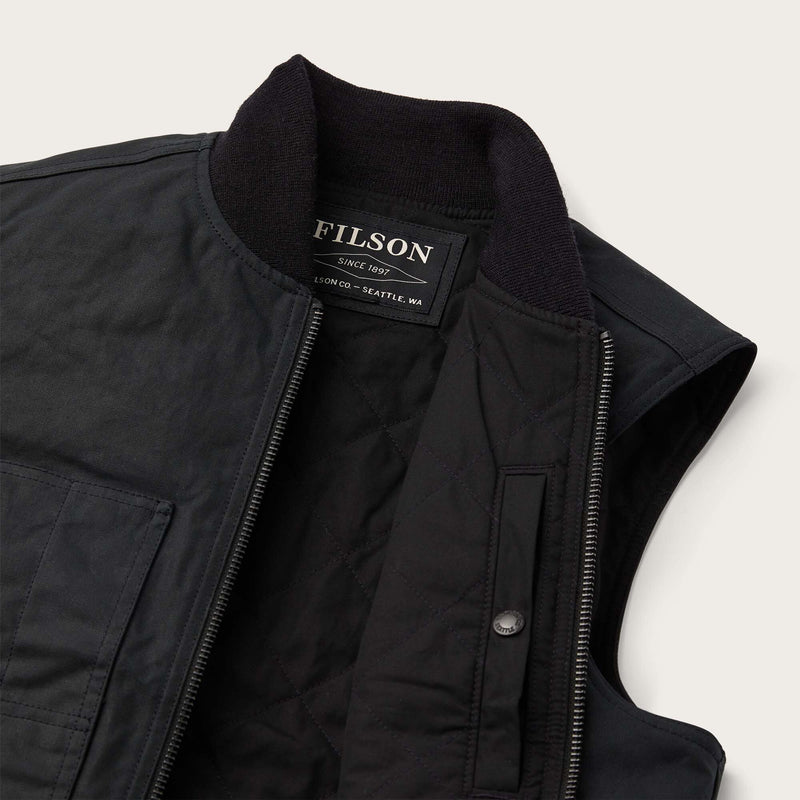 Tin cloth insulated work vest by Filson | Black (Black)