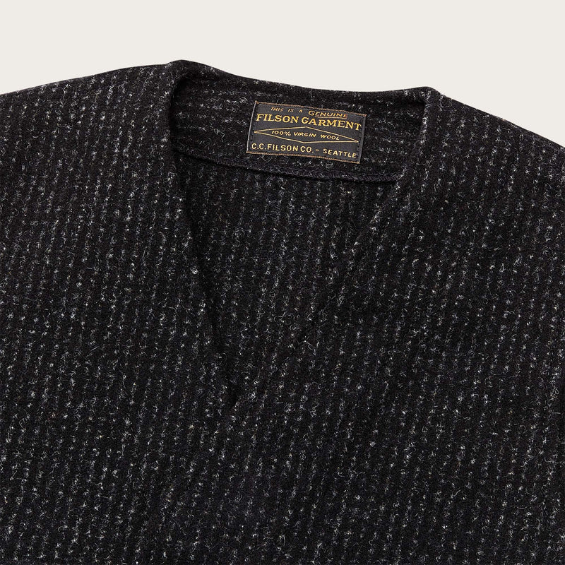 Mackinaw wool vest par Filson | Black charcoal rope stripe (Grey)